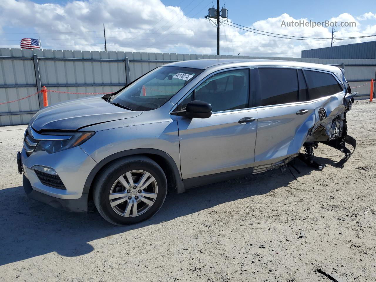 2016 Honda Pilot Lx Gray vin: 5FNYF6H13GB075871