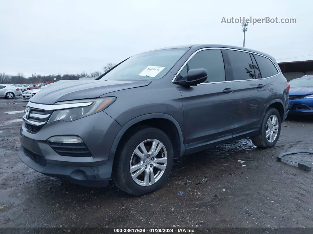 2016 Honda Pilot Lx Gray vin: 5FNYF6H14GB045732