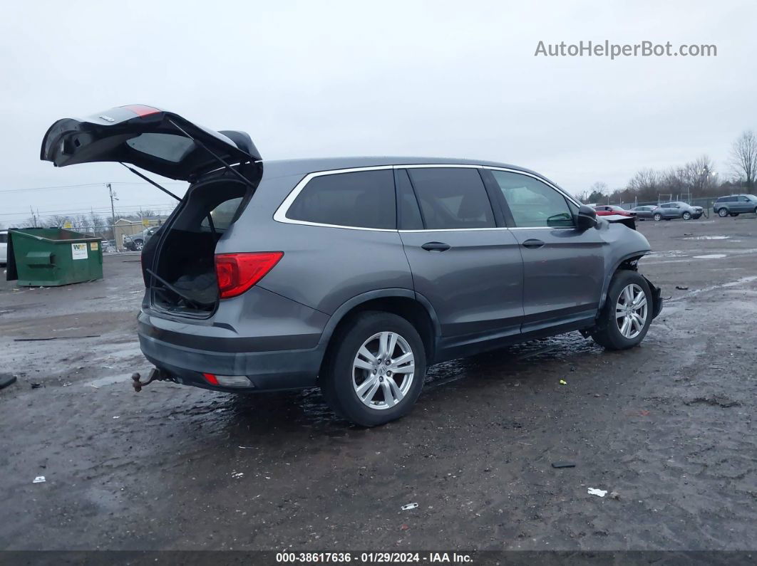 2016 Honda Pilot Lx Gray vin: 5FNYF6H14GB045732