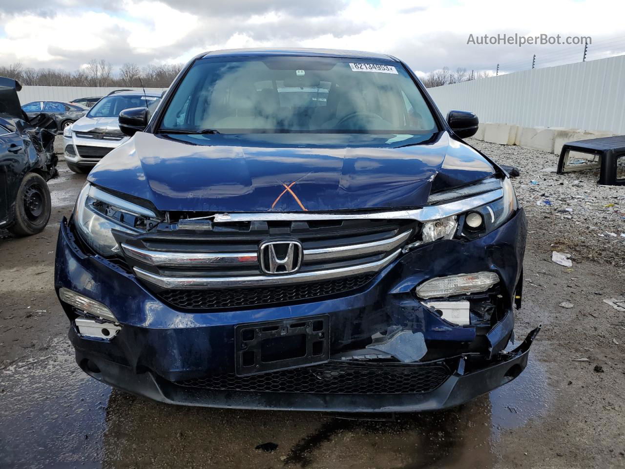 2016 Honda Pilot Lx Blue vin: 5FNYF6H14GB112698