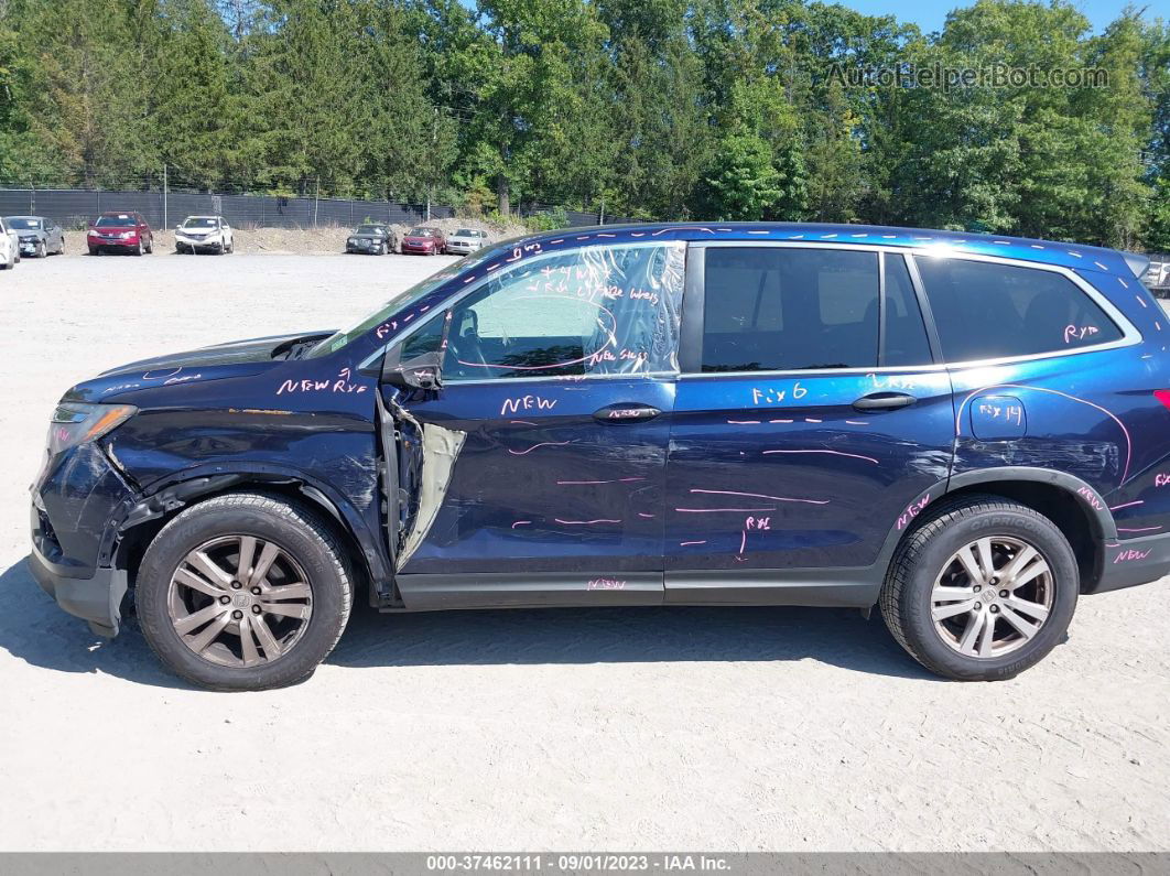 2016 Honda Pilot Lx Dark Blue vin: 5FNYF6H15GB037297