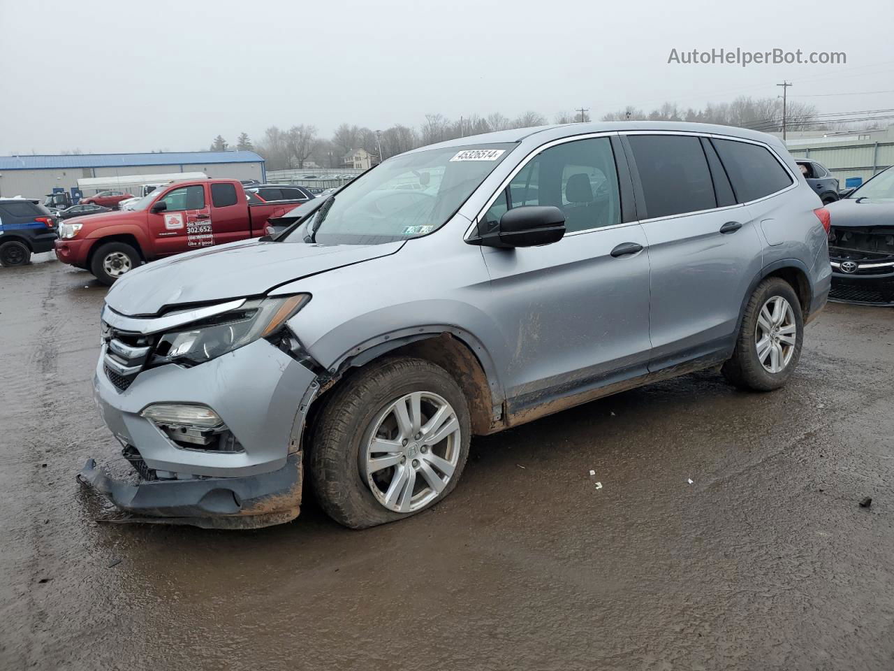 2016 Honda Pilot Lx Серебряный vin: 5FNYF6H15GB078223