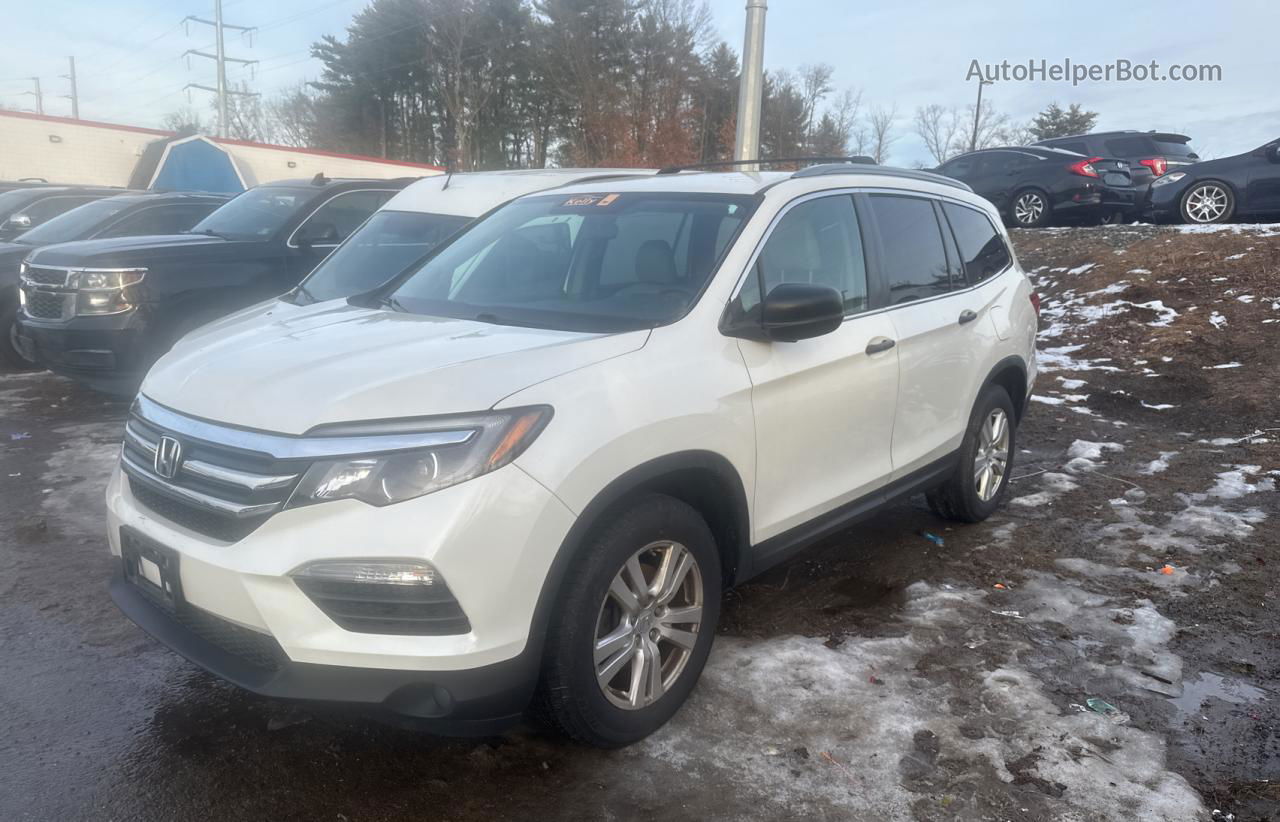 2016 Honda Pilot Lx White vin: 5FNYF6H18GB023040