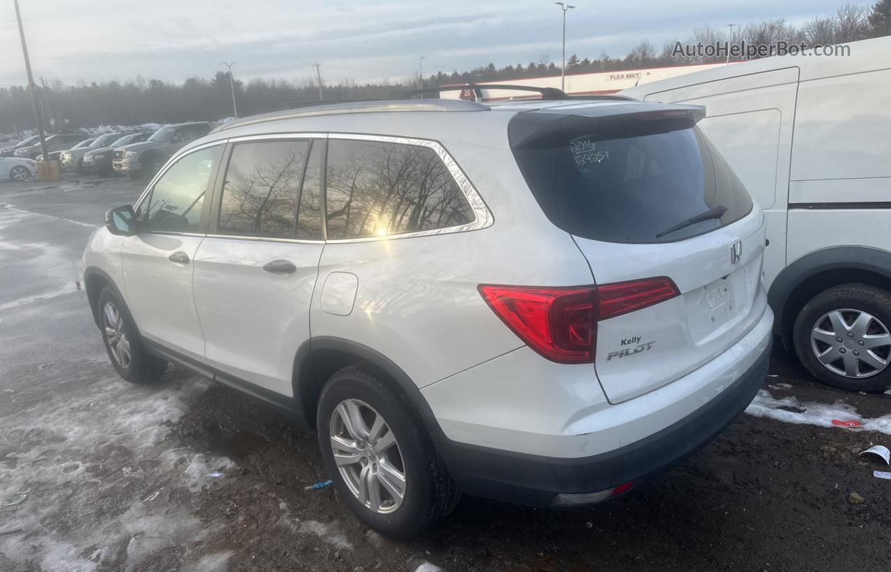 2016 Honda Pilot Lx White vin: 5FNYF6H18GB023040