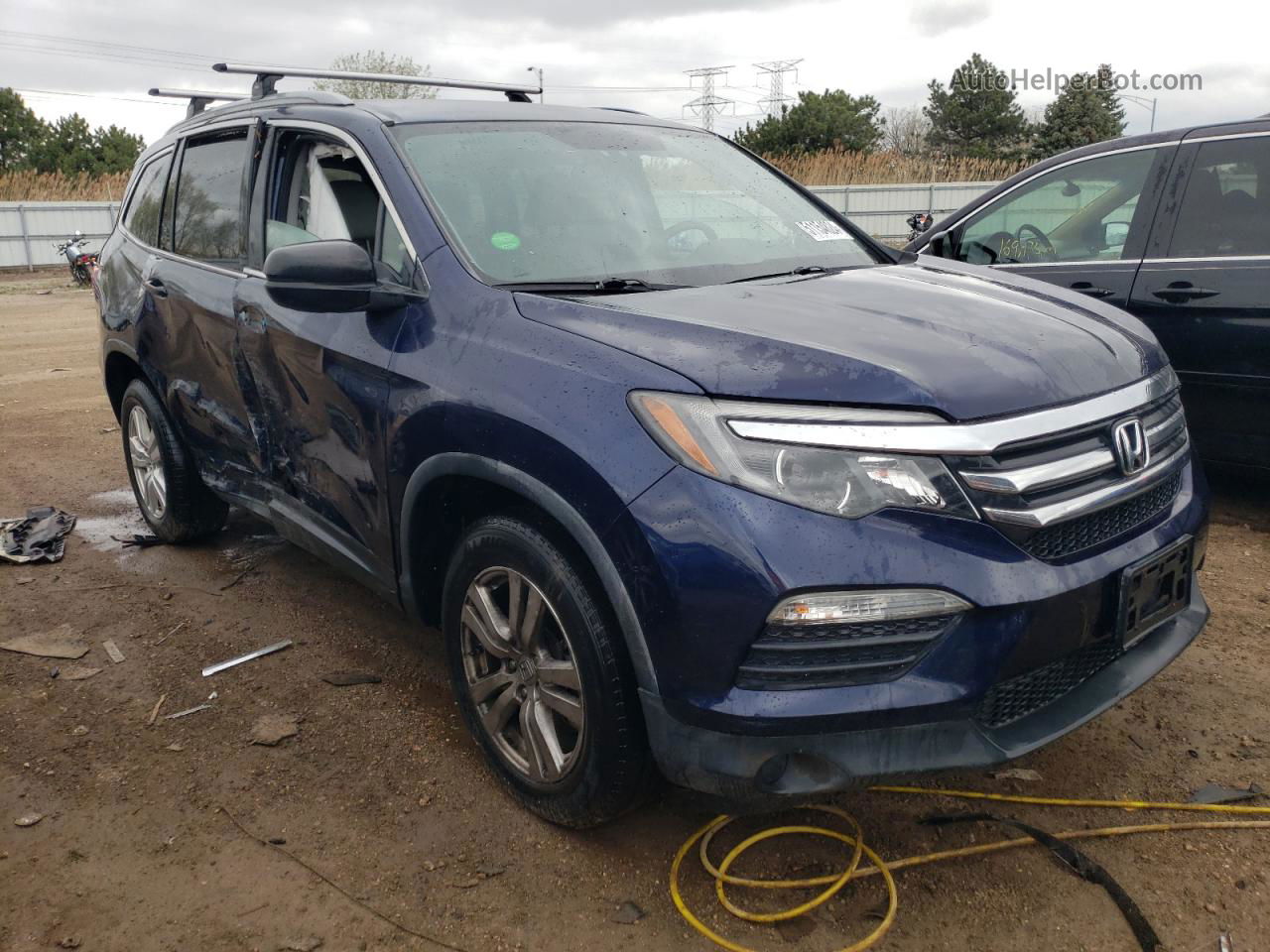 2017 Honda Pilot Lx Blue vin: 5FNYF6H19HB079926