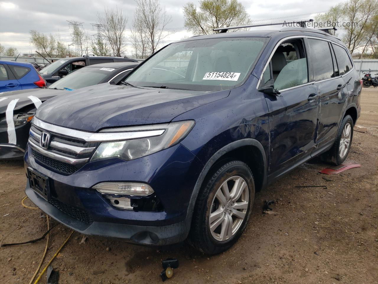 2017 Honda Pilot Lx Blue vin: 5FNYF6H19HB079926