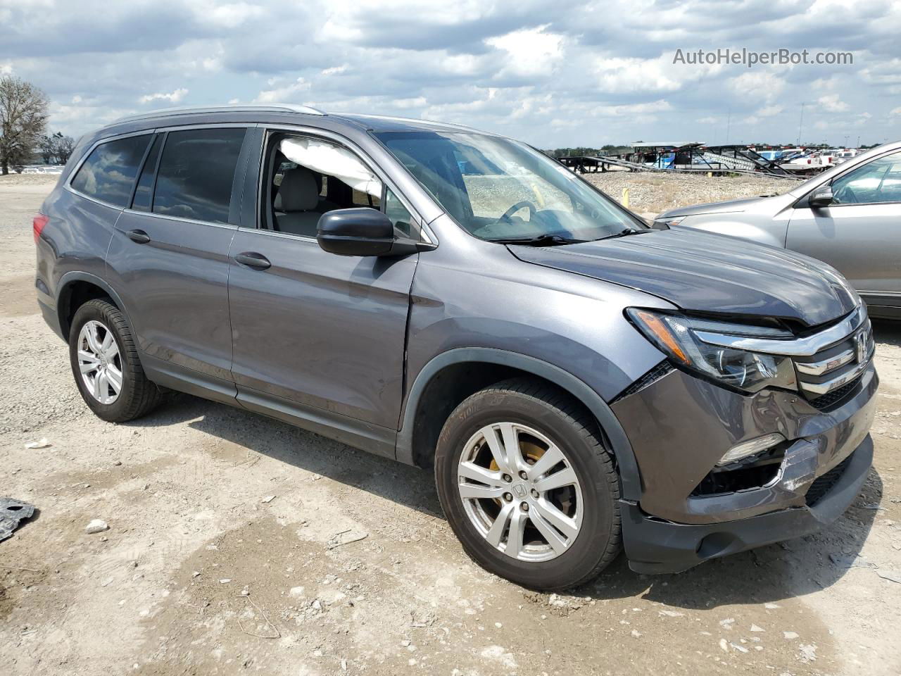 2016 Honda Pilot Lx Gray vin: 5FNYF6H1XGB094594