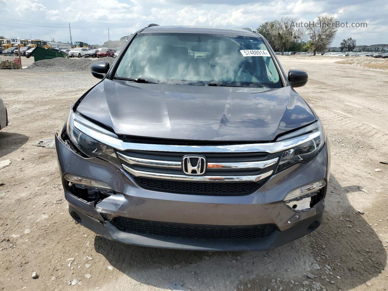 2016 Honda Pilot Lx Gray vin: 5FNYF6H1XGB094594