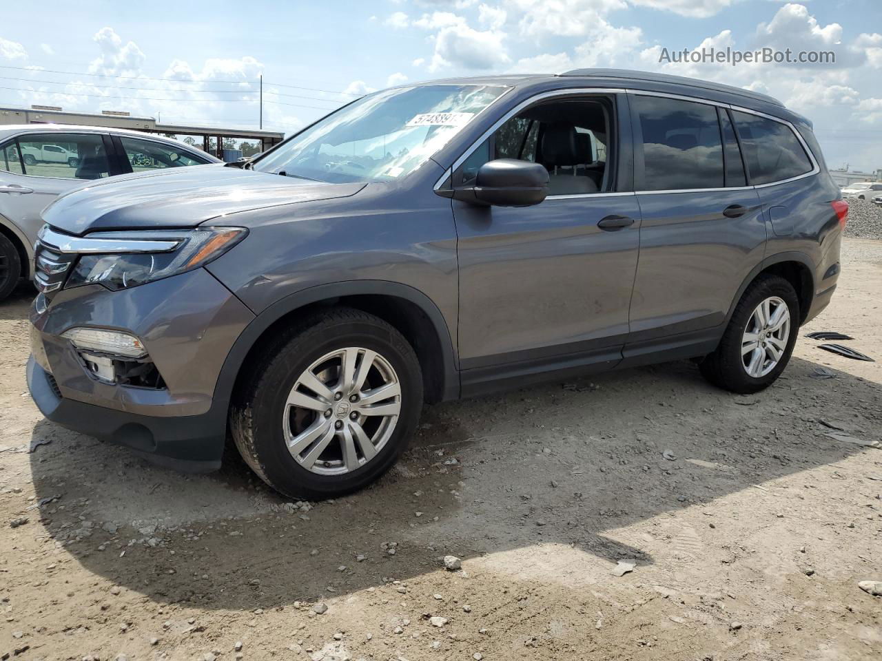 2016 Honda Pilot Lx Gray vin: 5FNYF6H1XGB094594