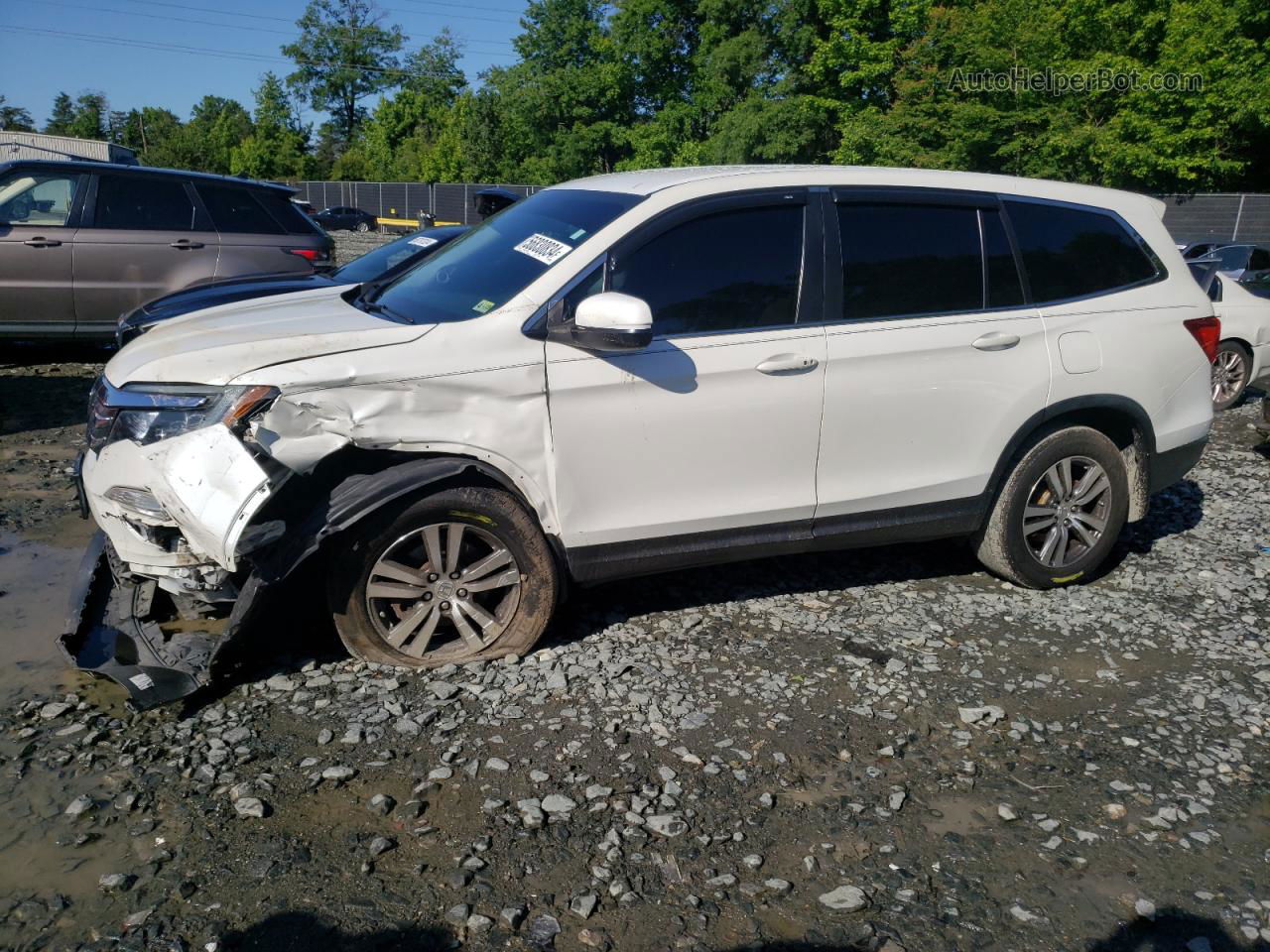 2016 Honda Pilot Ex White vin: 5FNYF6H30GB076722