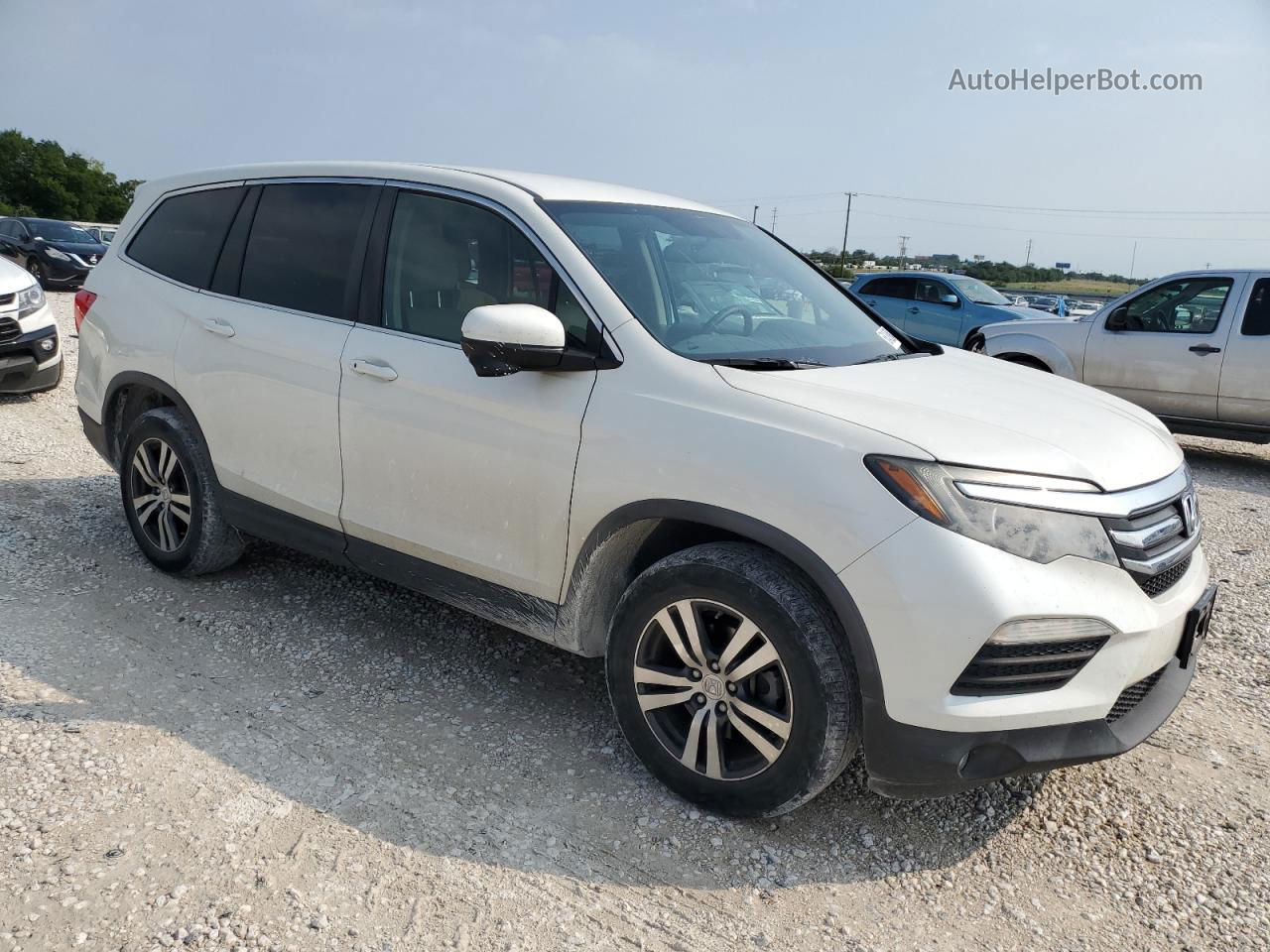 2017 Honda Pilot Ex White vin: 5FNYF6H32HB077906