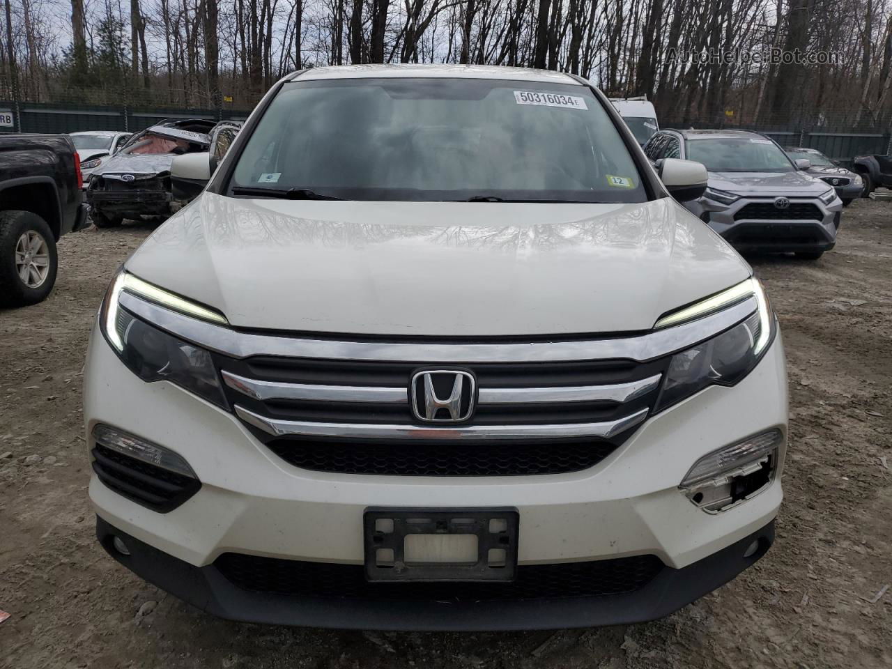 2017 Honda Pilot Ex White vin: 5FNYF6H32HB079655