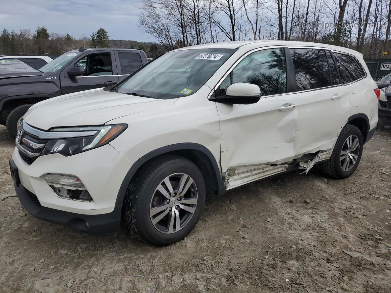 2017 Honda Pilot Ex White vin: 5FNYF6H32HB079655