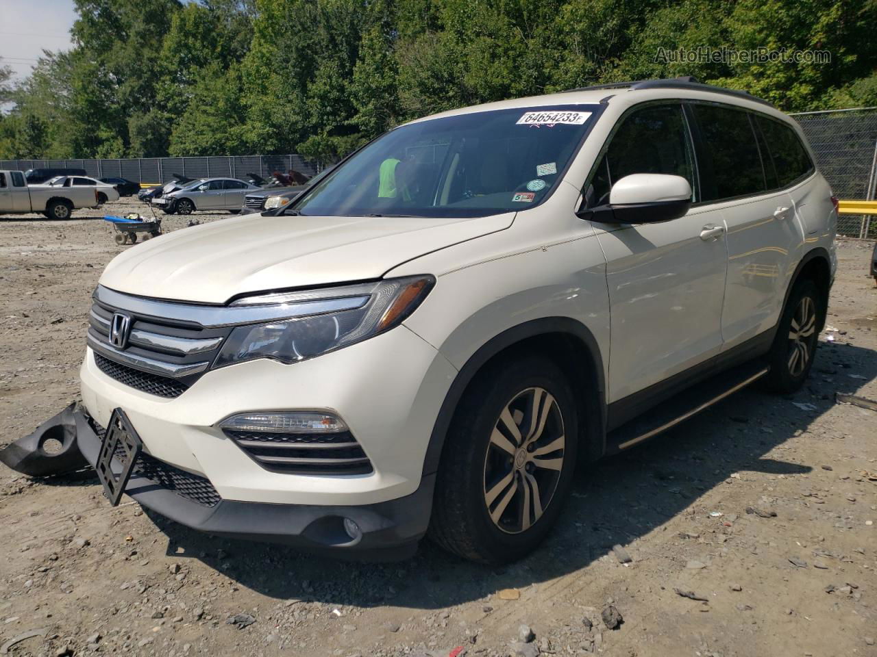 2016 Honda Pilot Ex White vin: 5FNYF6H33GB044265