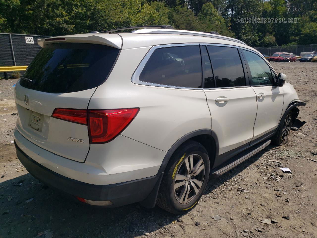 2016 Honda Pilot Ex Белый vin: 5FNYF6H33GB044265