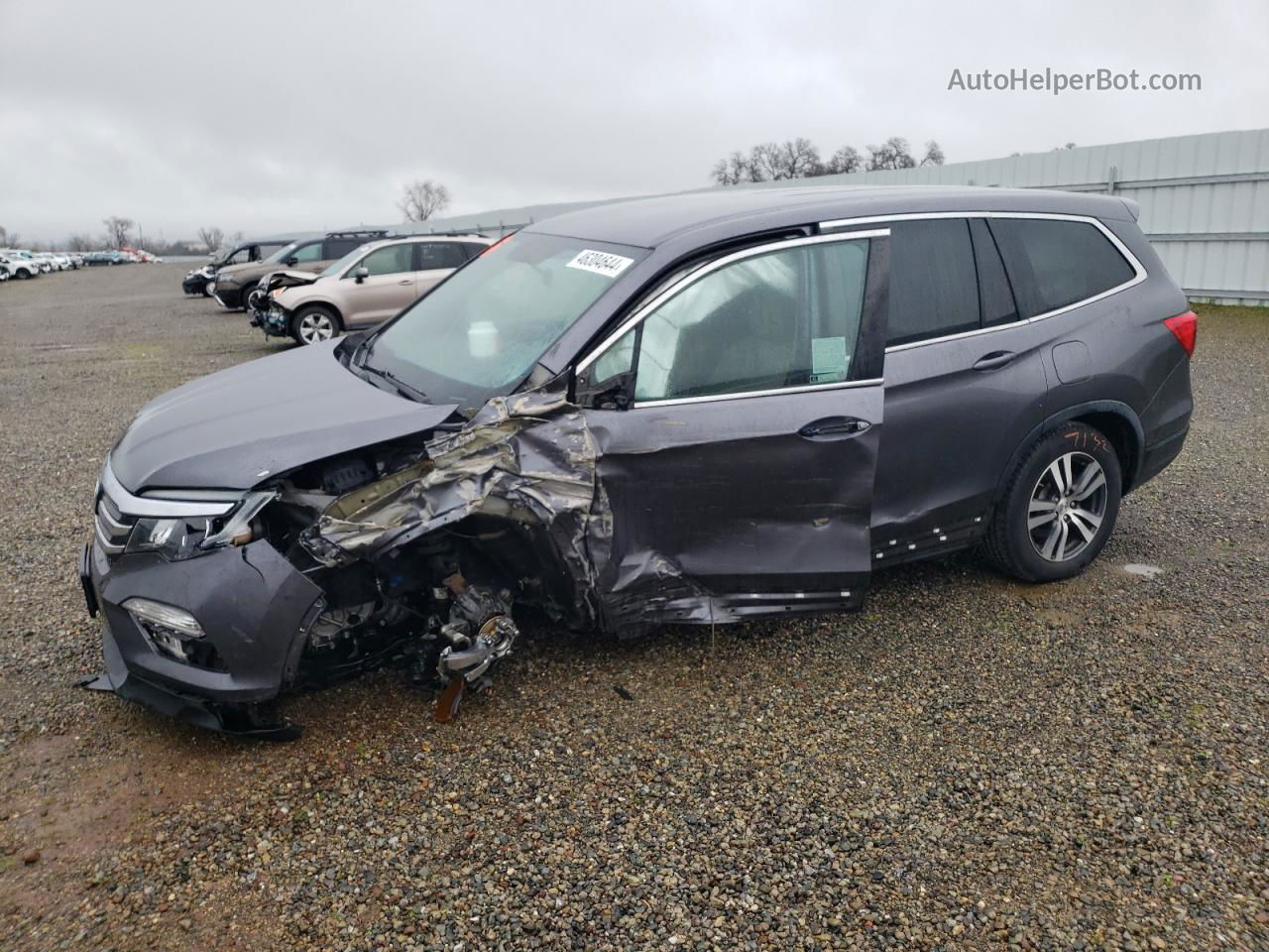 2017 Honda Pilot Ex Gray vin: 5FNYF6H36HB093462