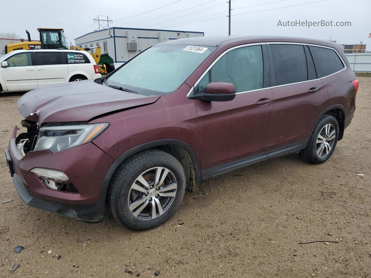 2016 Honda Pilot Ex Темно-бордовый vin: 5FNYF6H38GB022617