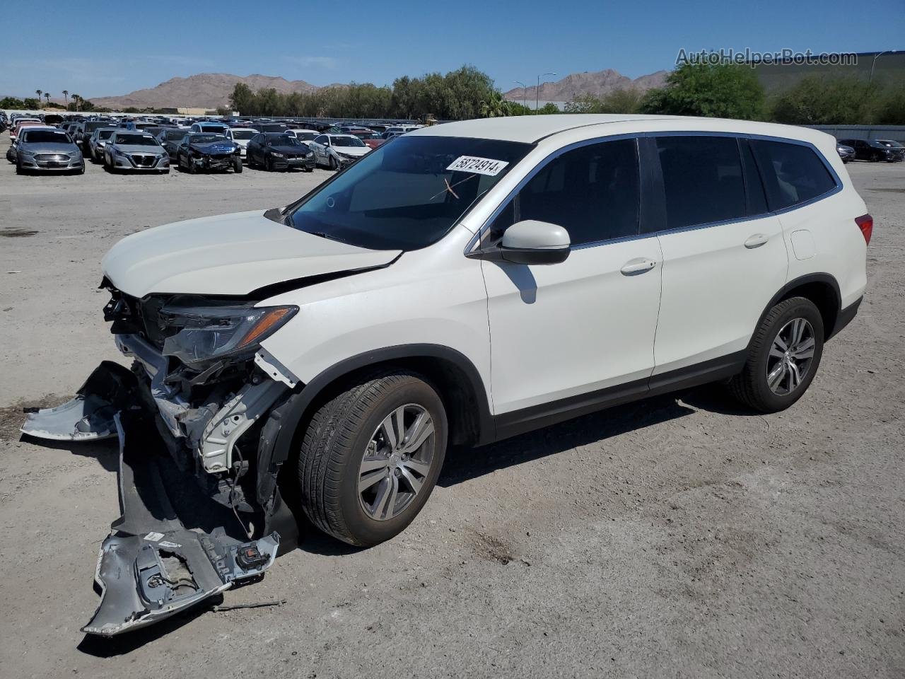 2017 Honda Pilot Ex White vin: 5FNYF6H39HB034311