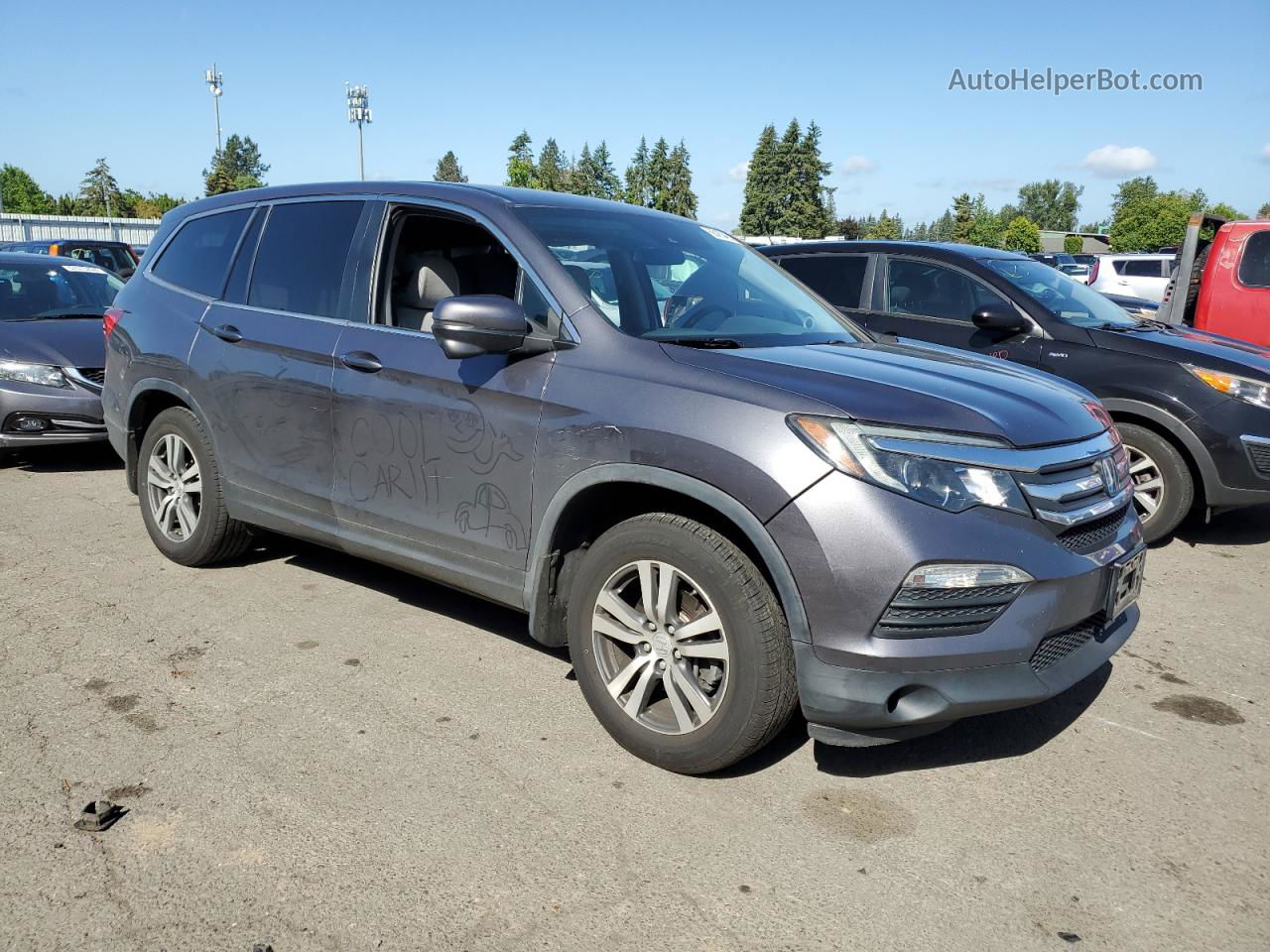 2016 Honda Pilot Ex Синий vin: 5FNYF6H45GB032661