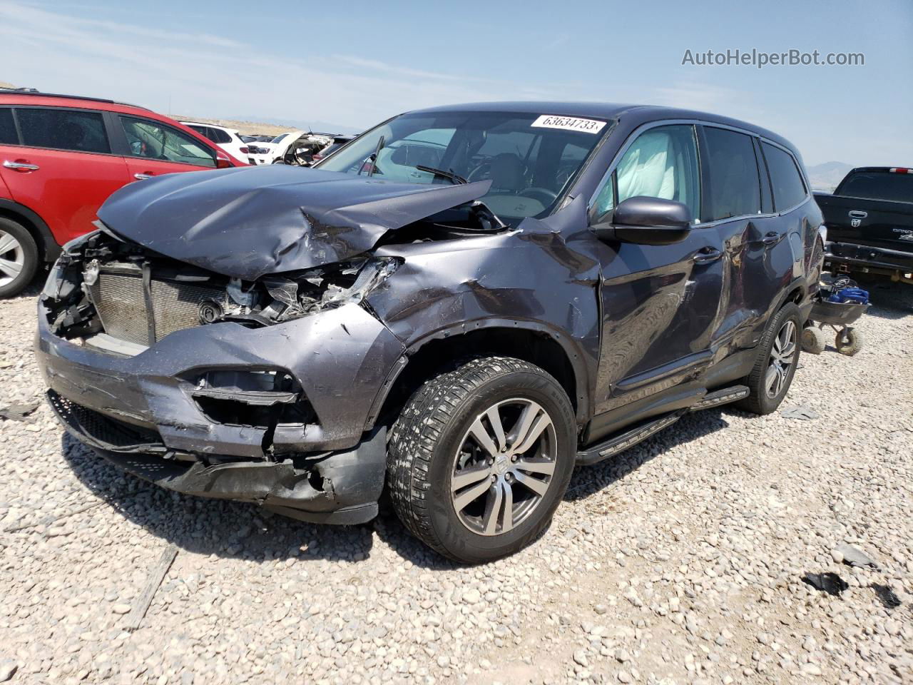 2017 Honda Pilot Exl Серый vin: 5FNYF6H50HB036479