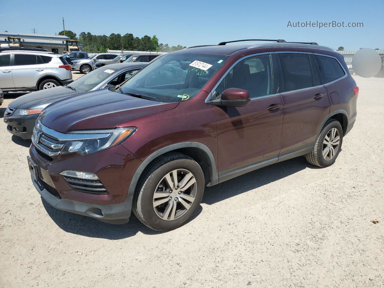 2017 Honda Pilot Exl Бордовый vin: 5FNYF6H51HB014040