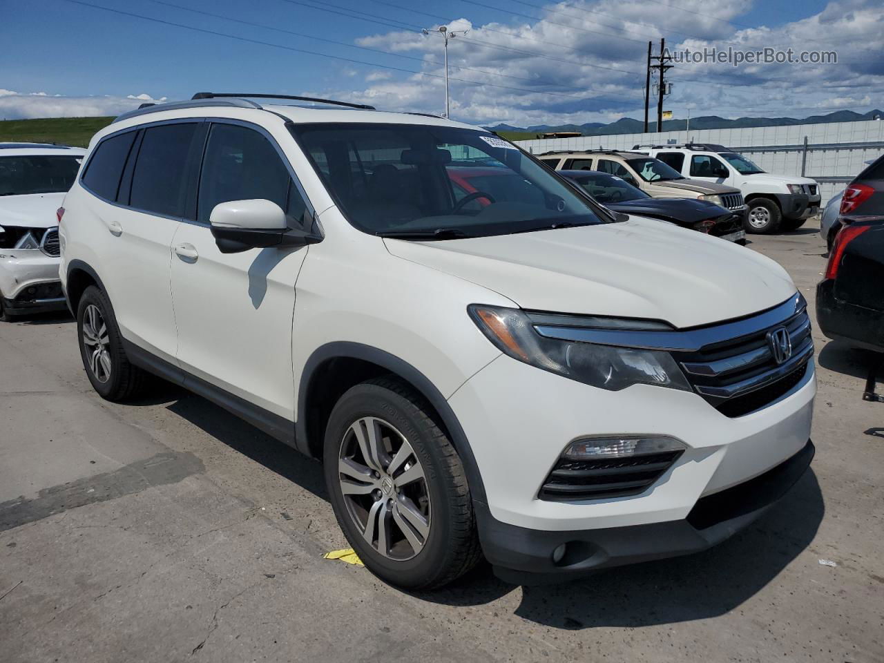 2016 Honda Pilot Exl White vin: 5FNYF6H52GB079686