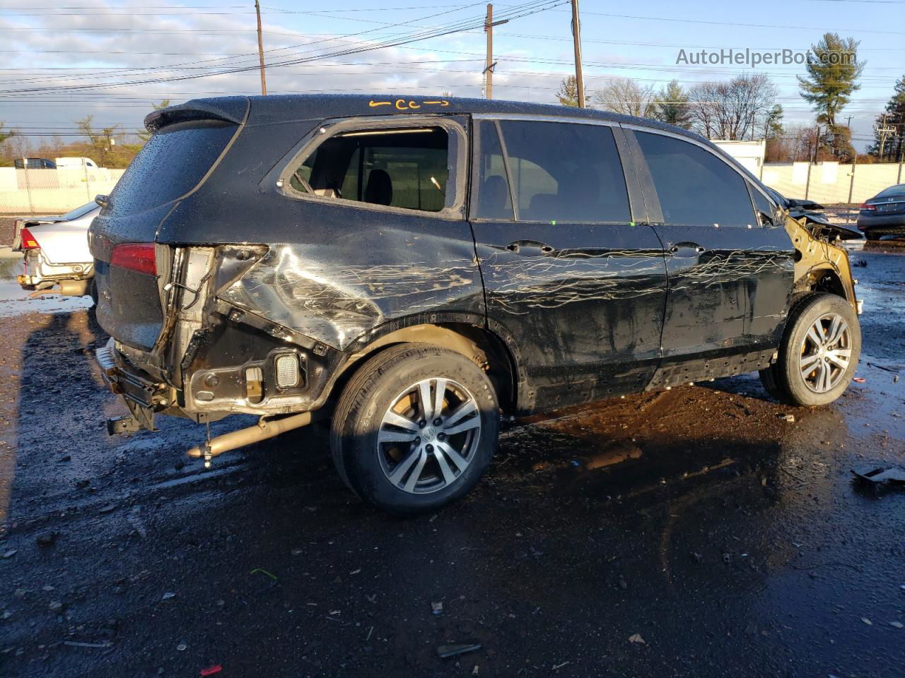 2017 Honda Pilot Exl Черный vin: 5FNYF6H52HB011339