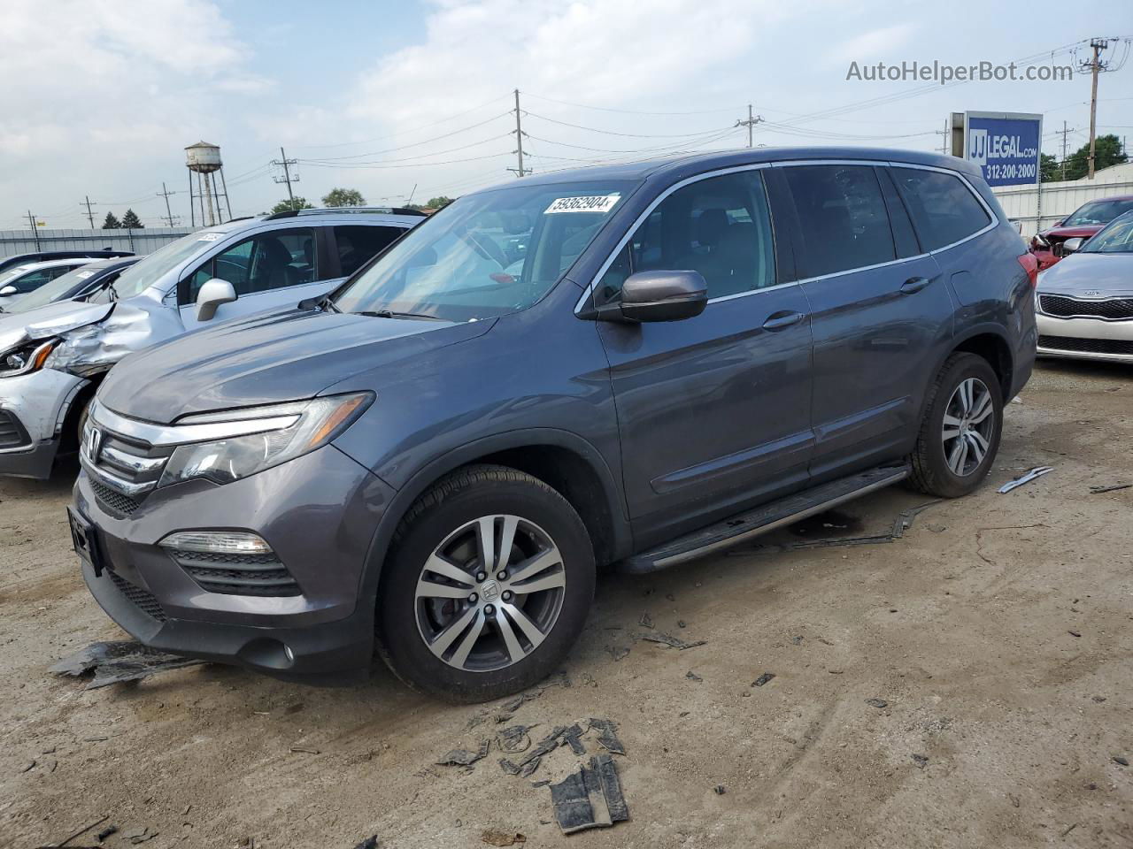 2016 Honda Pilot Exl Серый vin: 5FNYF6H53GB062220