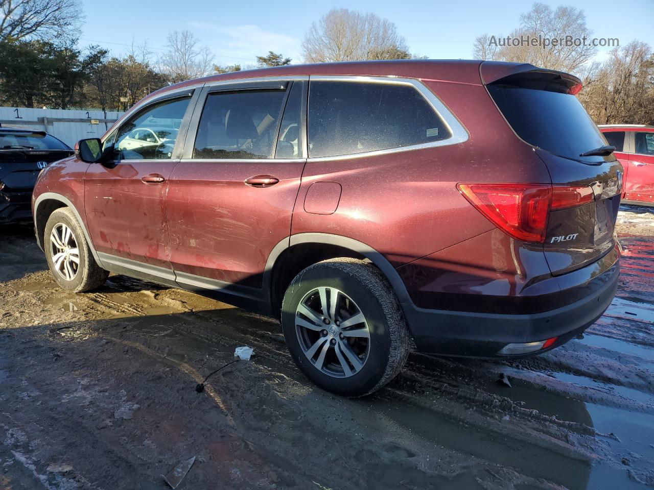 2017 Honda Pilot Exl Maroon vin: 5FNYF6H53HB044253