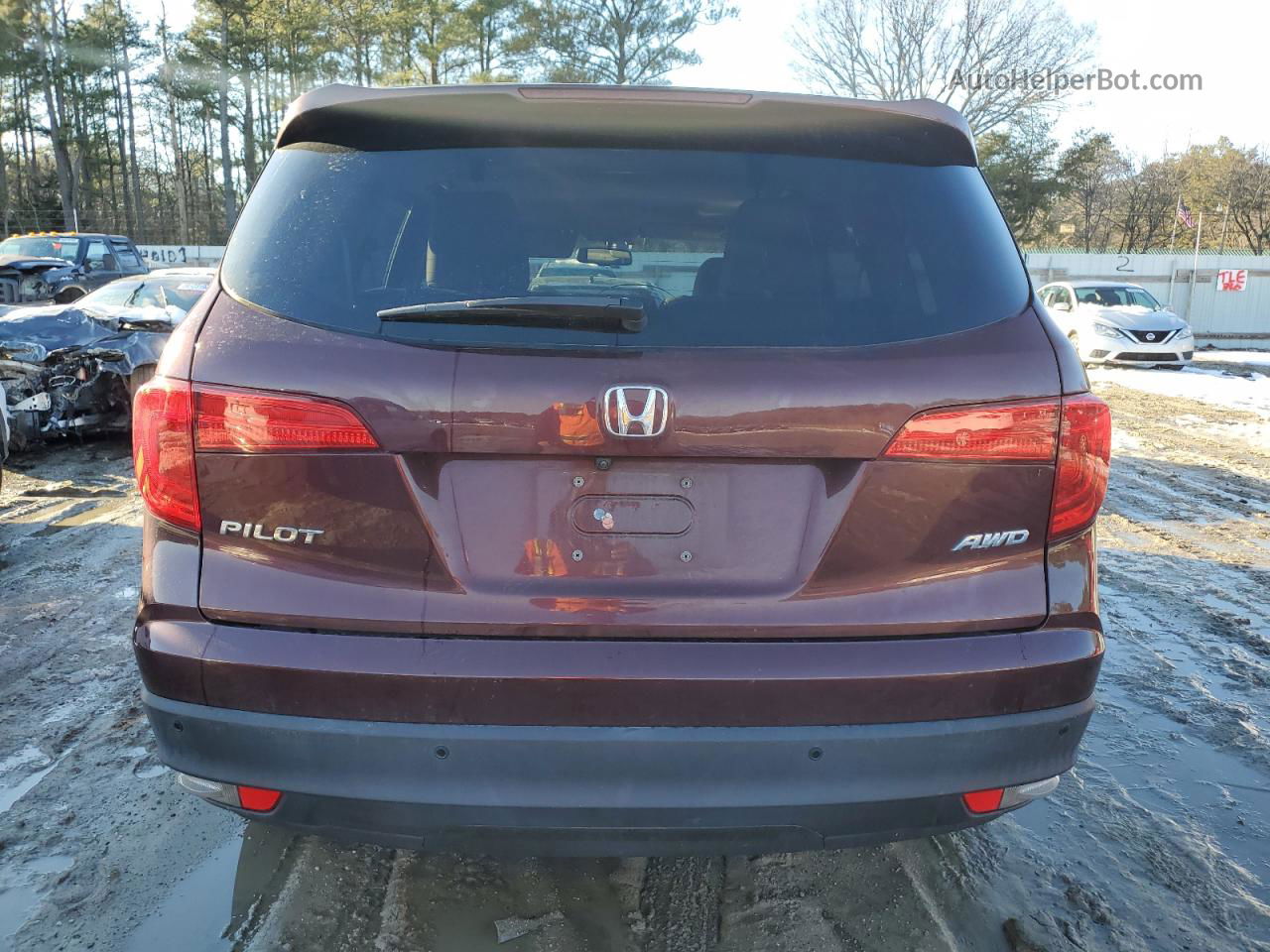 2017 Honda Pilot Exl Maroon vin: 5FNYF6H53HB044253