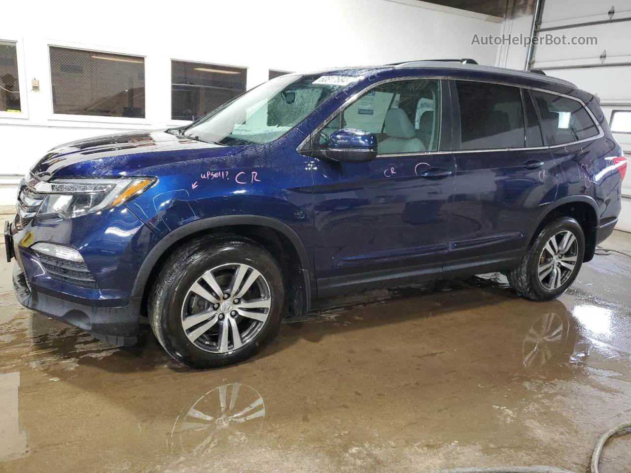 2016 Honda Pilot Exl Синий vin: 5FNYF6H54GB009963