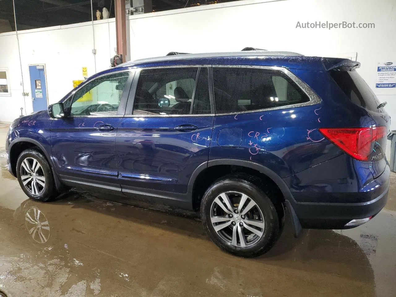 2016 Honda Pilot Exl Синий vin: 5FNYF6H54GB009963