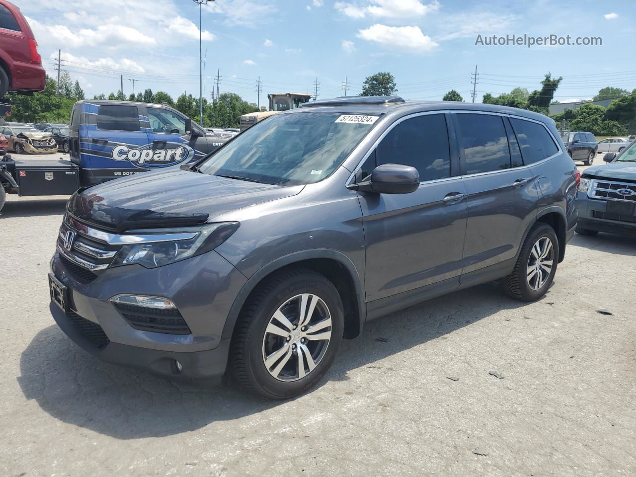 2016 Honda Pilot Exl Gray vin: 5FNYF6H54GB051193