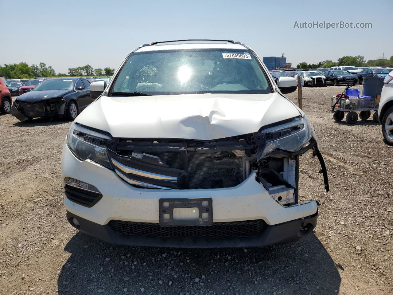 2017 Honda Pilot Exl White vin: 5FNYF6H54HB041880