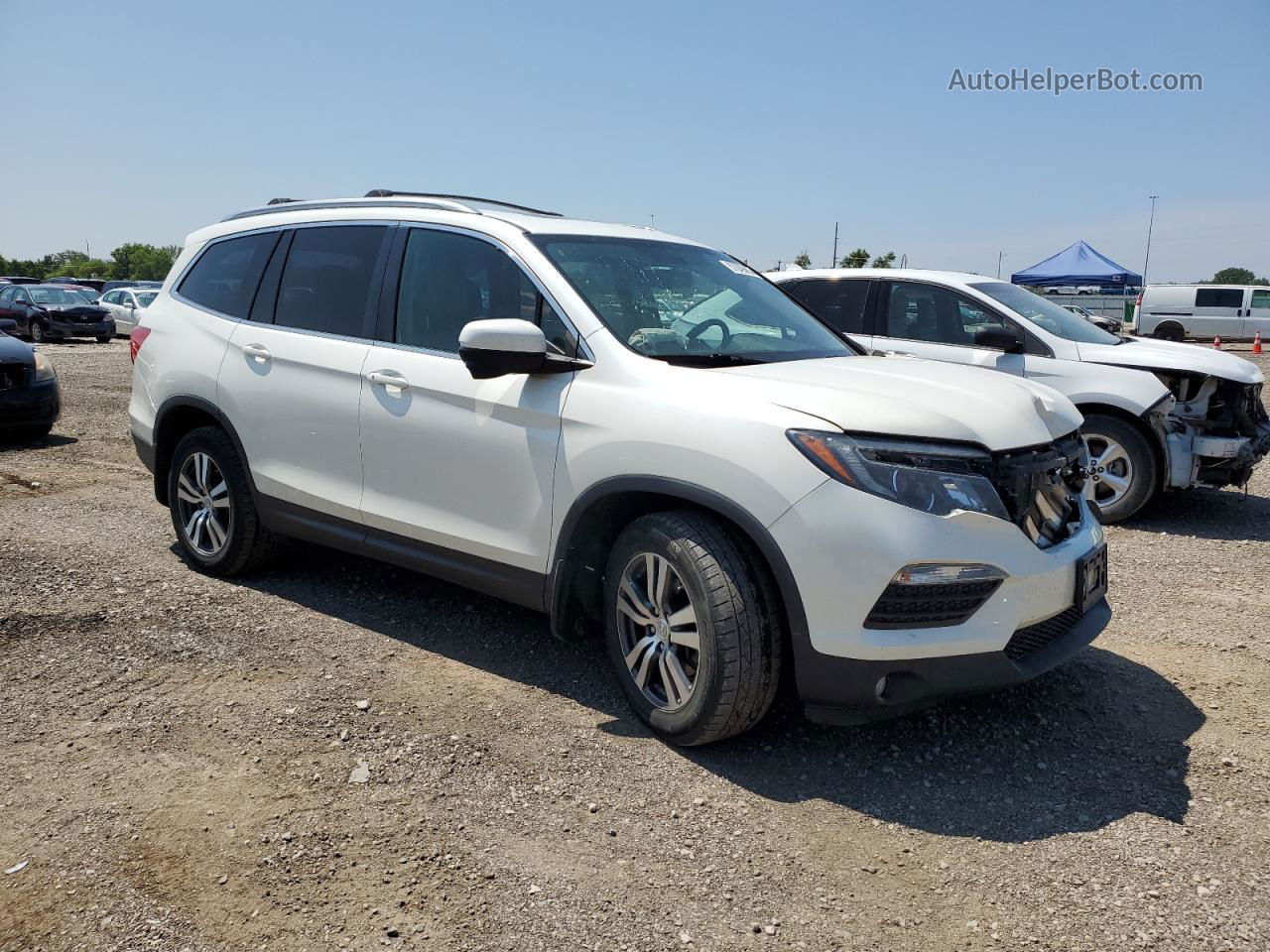 2017 Honda Pilot Exl White vin: 5FNYF6H54HB041880