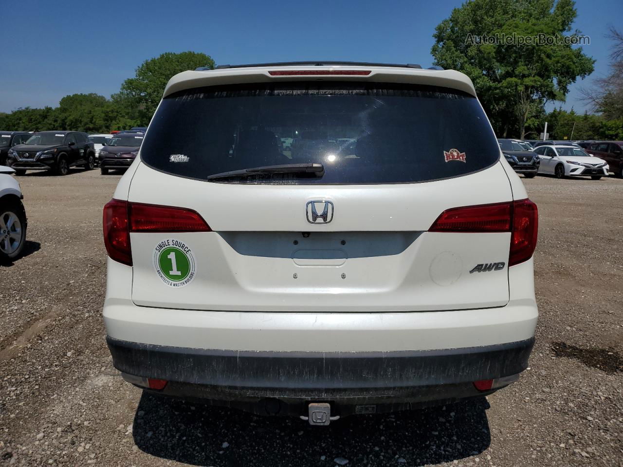 2017 Honda Pilot Exl White vin: 5FNYF6H54HB041880