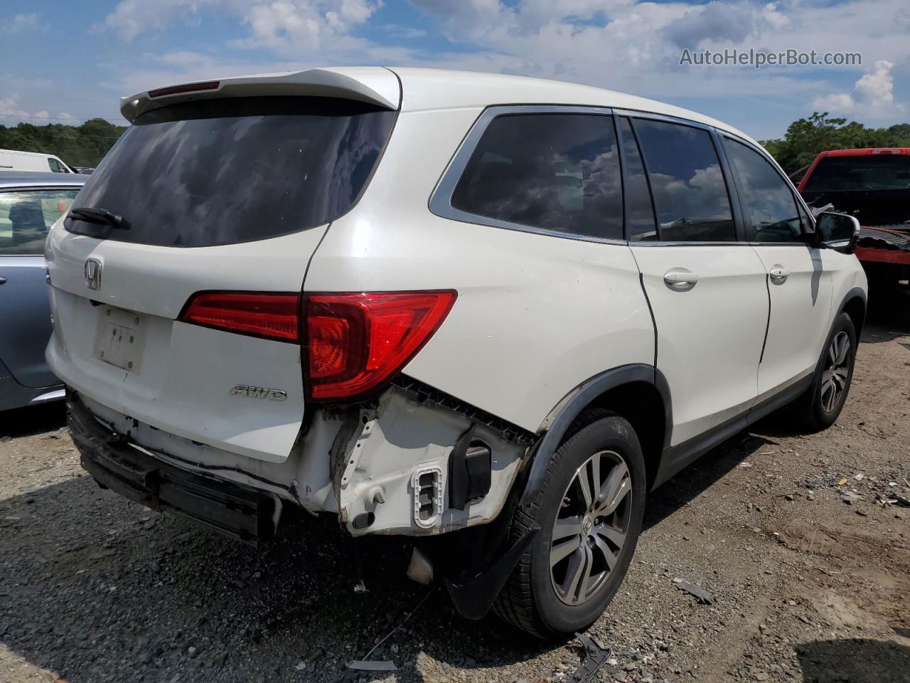 2016 Honda Pilot Exl White vin: 5FNYF6H55GB057424