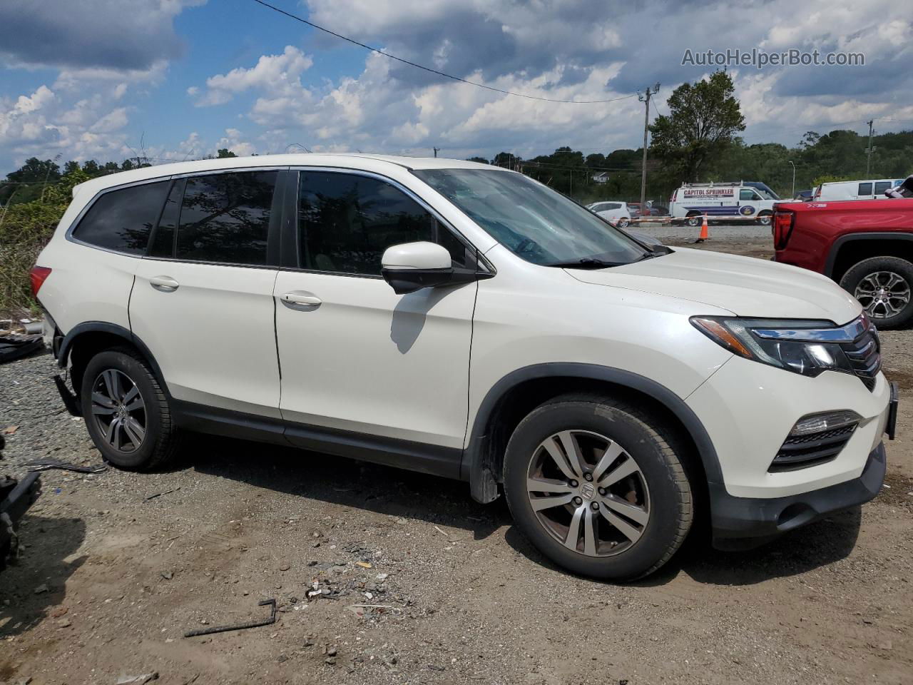 2016 Honda Pilot Exl White vin: 5FNYF6H55GB057424