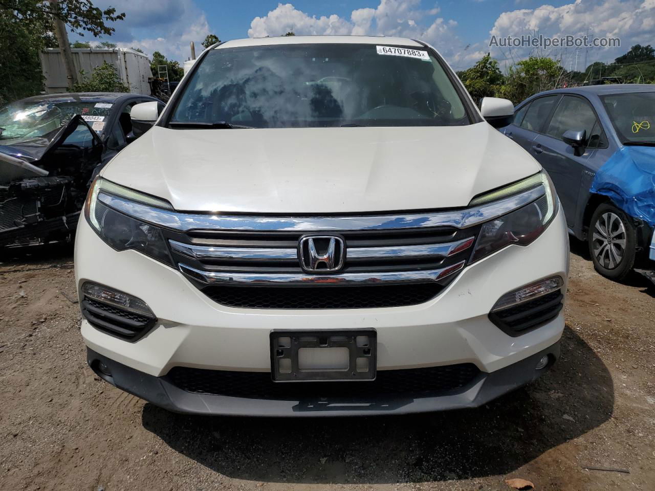 2016 Honda Pilot Exl White vin: 5FNYF6H55GB057424