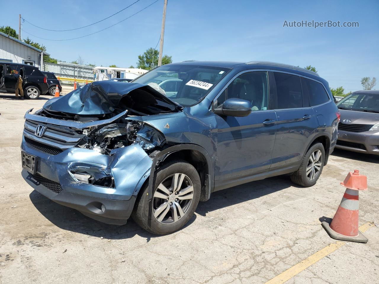 2016 Honda Pilot Exl Blue vin: 5FNYF6H55GB087314