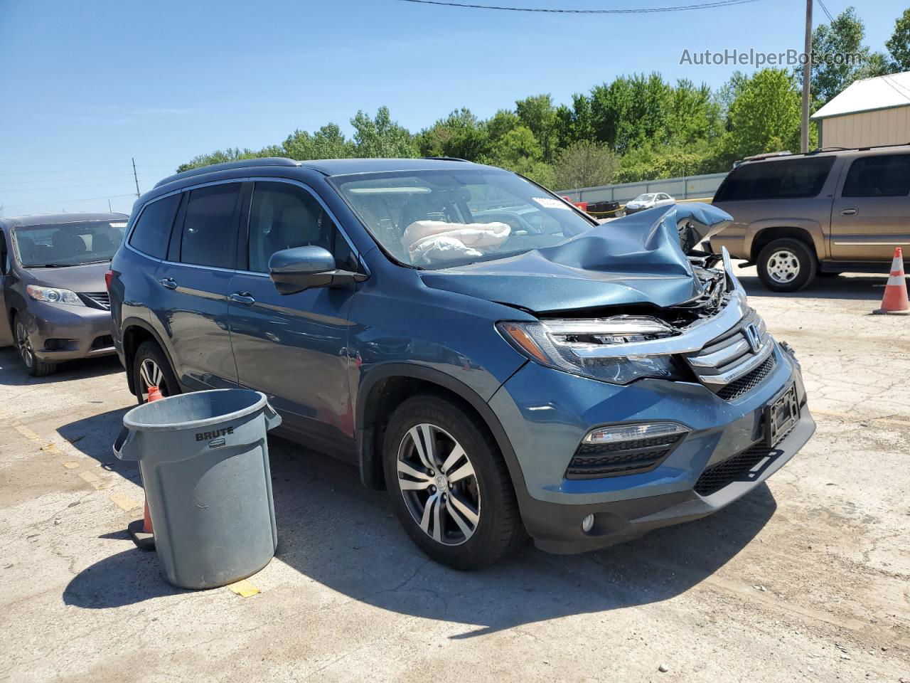 2016 Honda Pilot Exl Blue vin: 5FNYF6H55GB087314