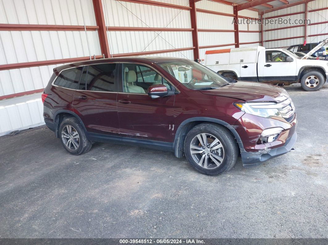 2017 Honda Pilot Ex-l Maroon vin: 5FNYF6H55HB024862