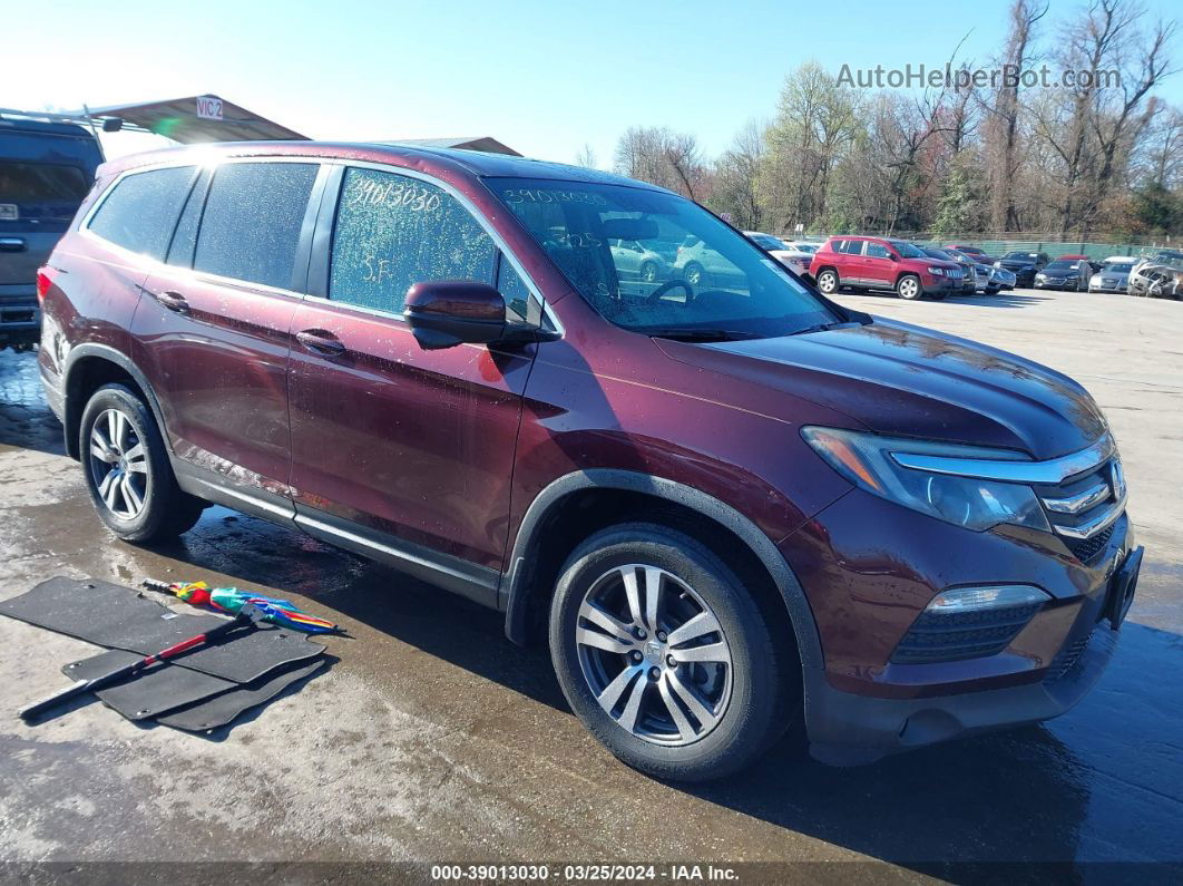 2017 Honda Pilot Ex-l Бордовый vin: 5FNYF6H55HB077481