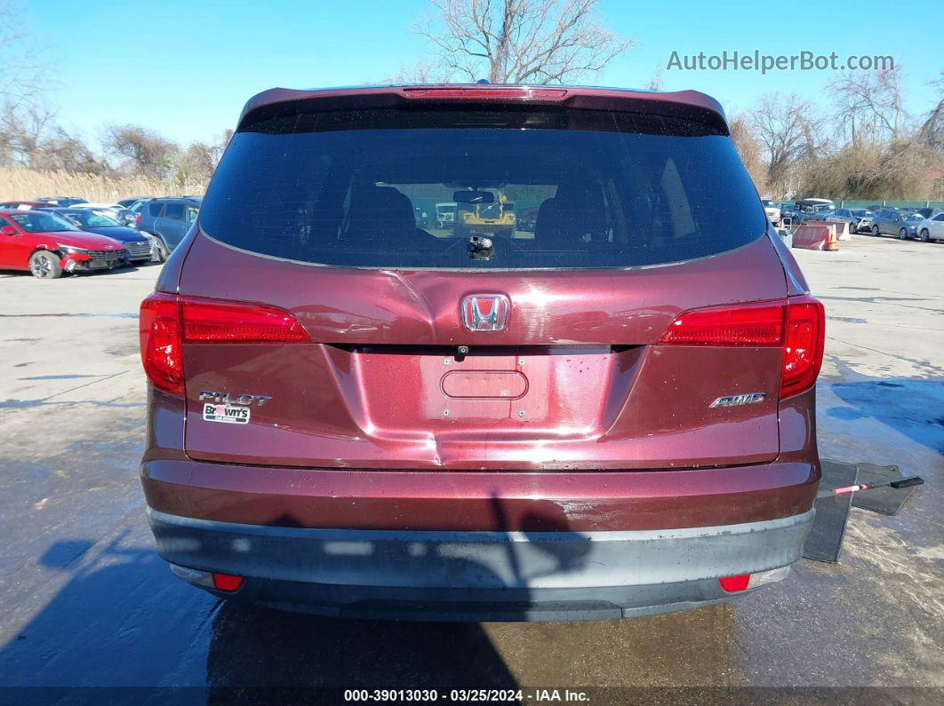 2017 Honda Pilot Ex-l Бордовый vin: 5FNYF6H55HB077481