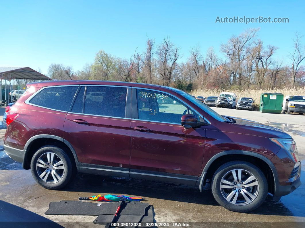 2017 Honda Pilot Ex-l Burgundy vin: 5FNYF6H55HB077481