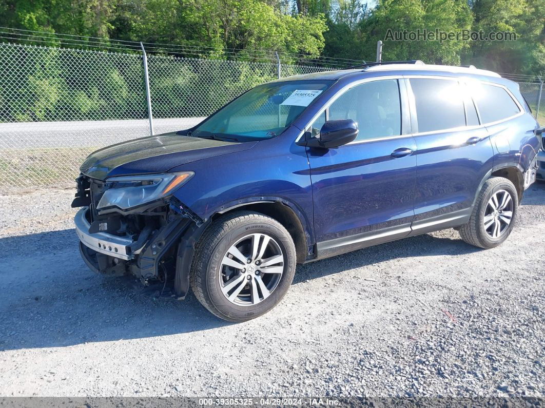 2016 Honda Pilot Ex-l Blue vin: 5FNYF6H56GB102631