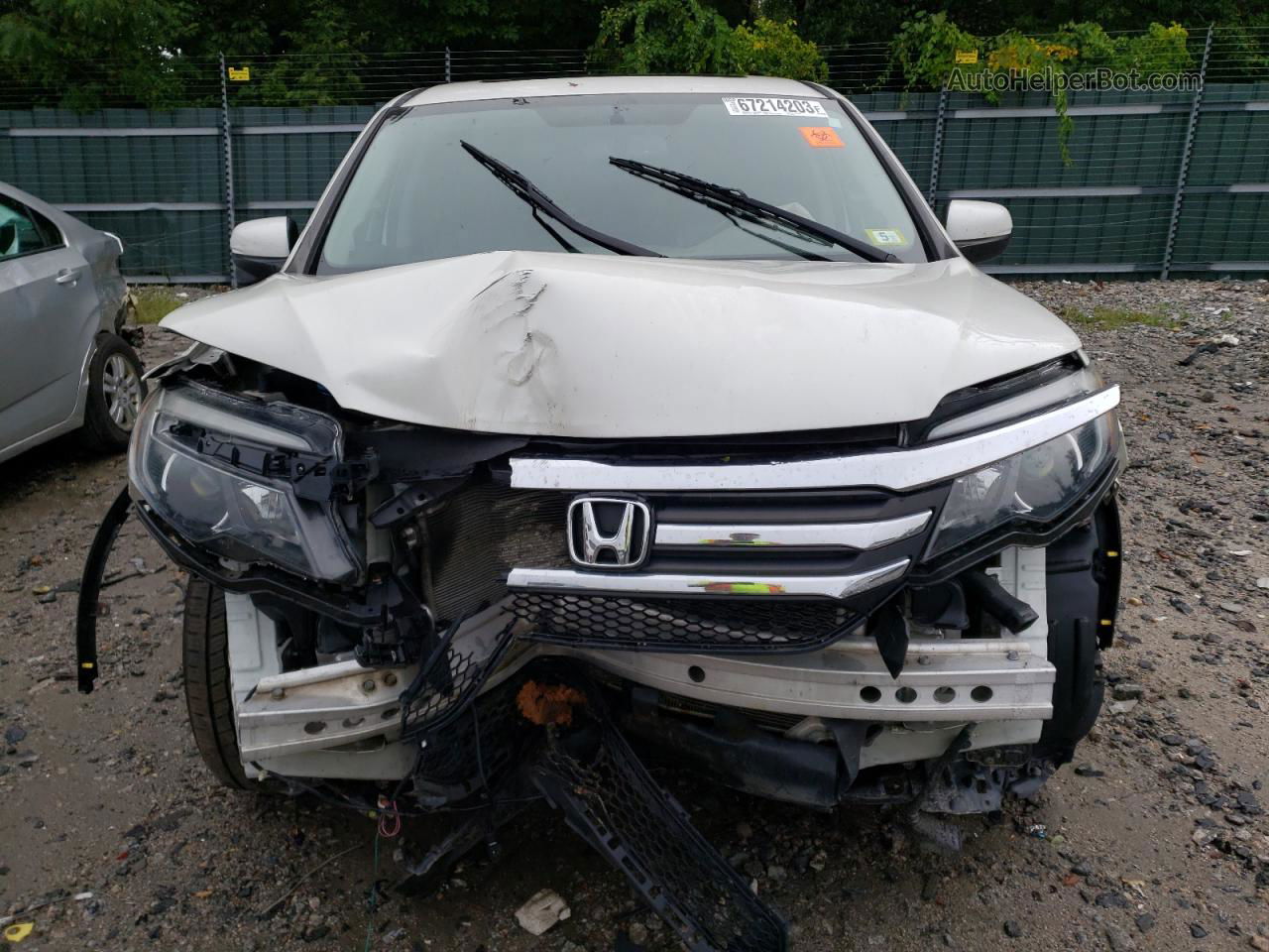 2017 Honda Pilot Exl White vin: 5FNYF6H56HB054761