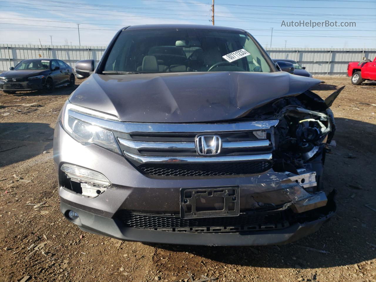 2017 Honda Pilot Exl Серый vin: 5FNYF6H56HB059829