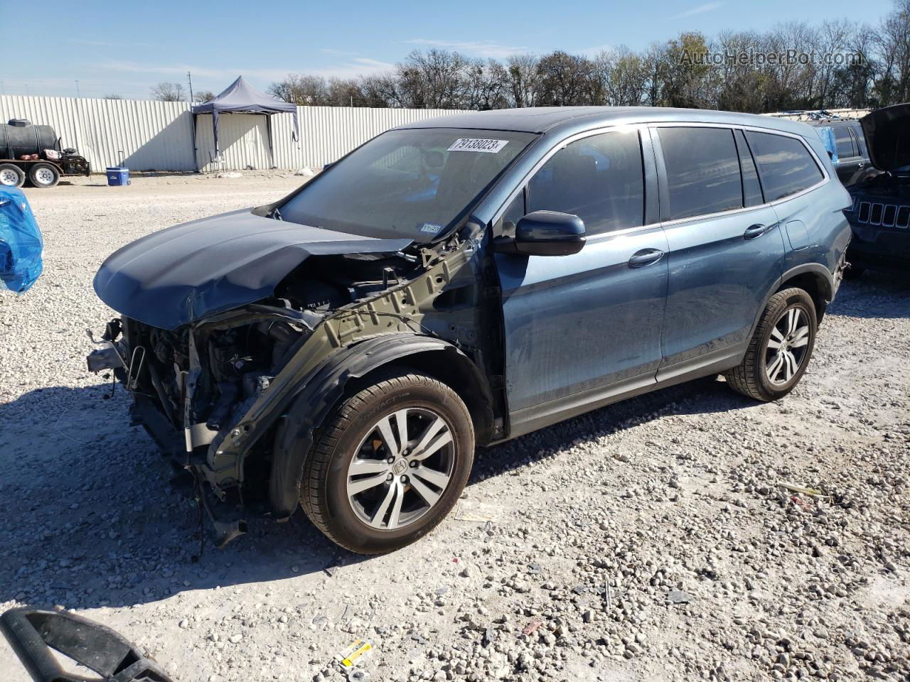 2017 Honda Pilot Exl Blue vin: 5FNYF6H57HB050637