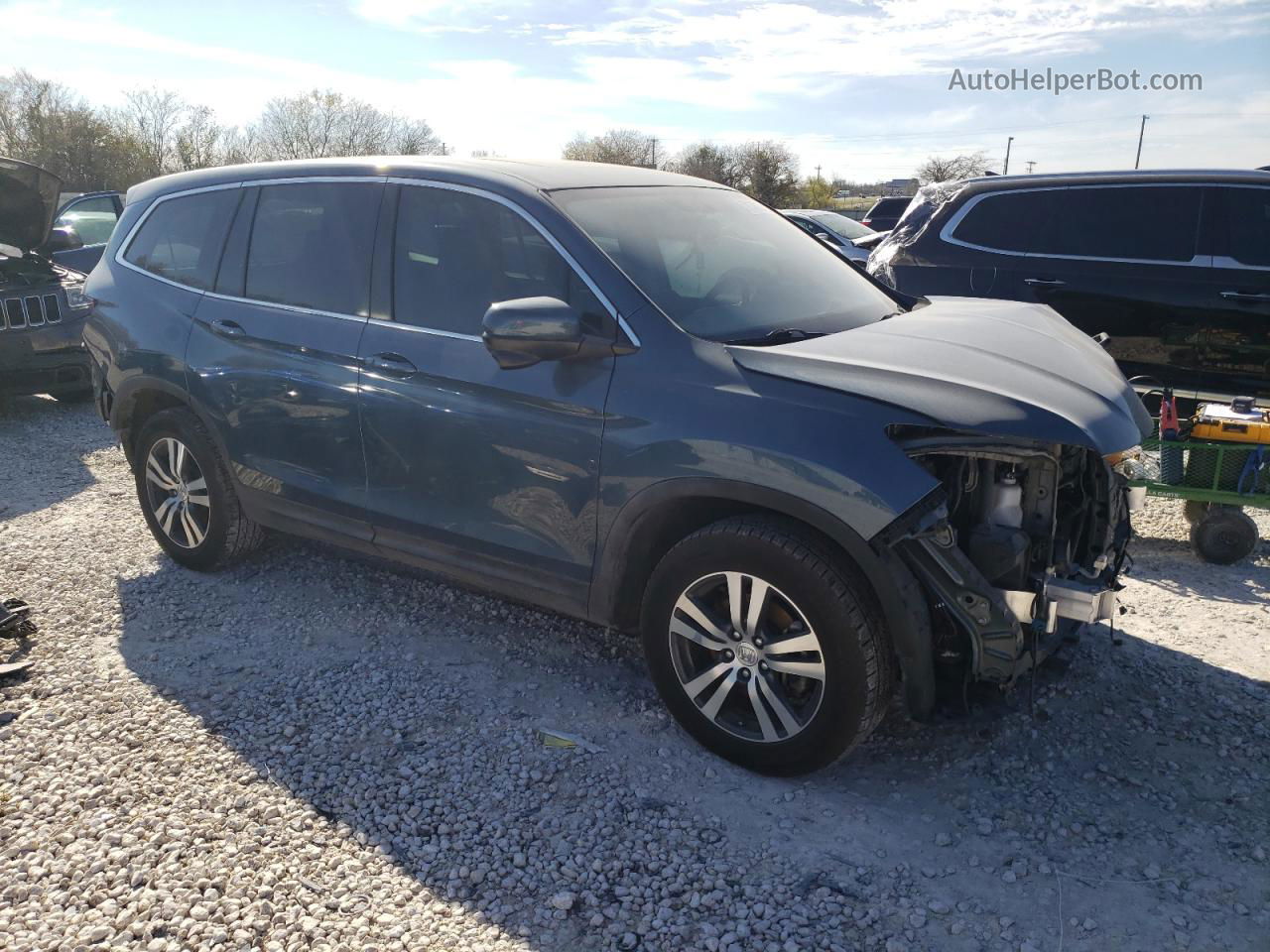 2017 Honda Pilot Exl Blue vin: 5FNYF6H57HB050637